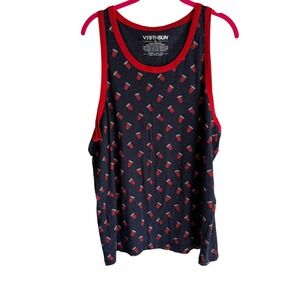 FIFTH SUN Navy Tank with Red Trim Solo Cup Mens‎ Tank Top, XL